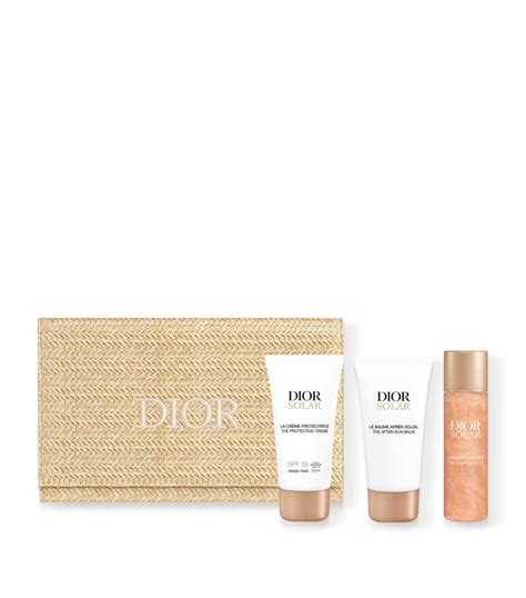 dior sunscreen|Dior solar escape essentials skincare and sun protection set.